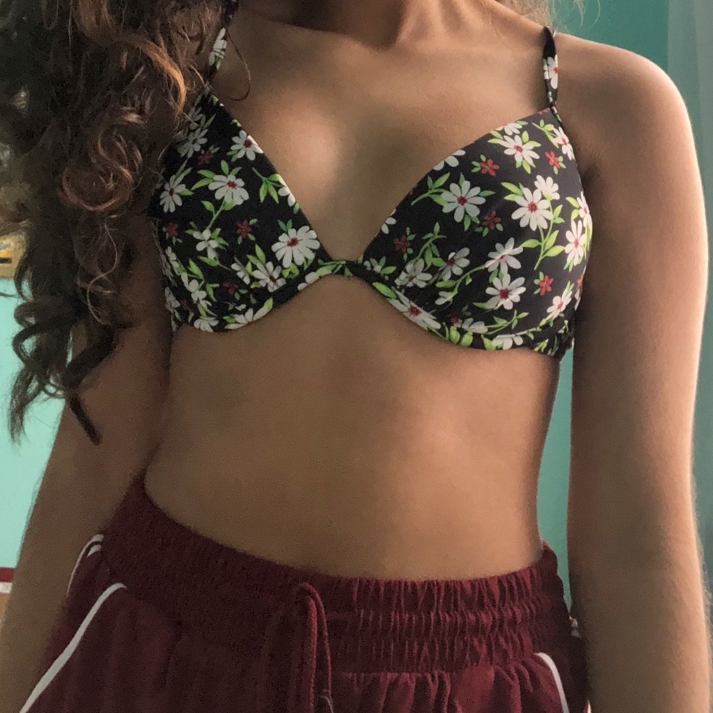 Flower pattern bathing suit top